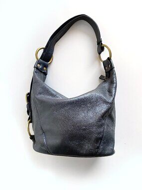 Vintage BC Black Convertible Leather Hobo Bag Shoulder, Backpack  Boho